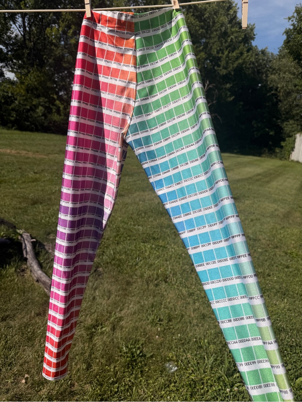 Blackmilk hex code Rainbow Grid Leggings, XS - Picture 3 of 4